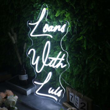 Loans With Luis White Neon Sign