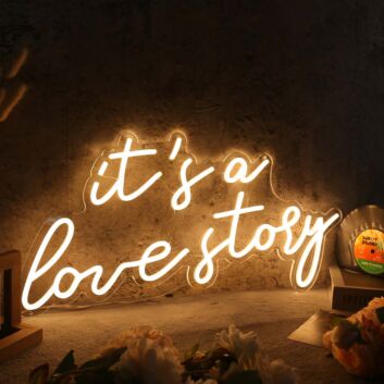 It Is A Love Story Yellow Custom Neon Sign