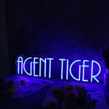 Agent Tiger Blue Neon Sign