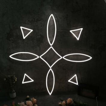 Symmetrical Aesthetic Pattern White Neon Sign