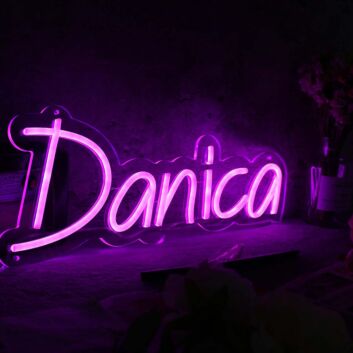 Danica Purple Name Neon Sign