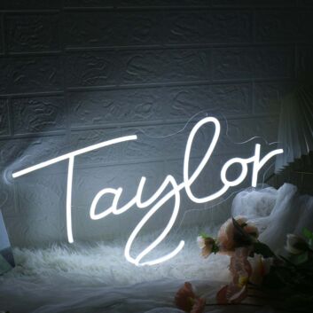 Taylor White Name Neon Sign