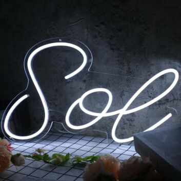 Sol White Neon Sign