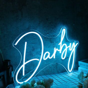 Darby Blue Name Neon Sign