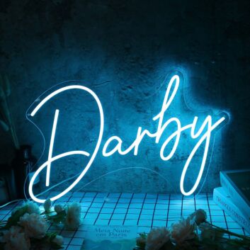 Darby Blue Name Neon Sign
