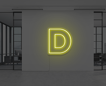 Neon Letter D