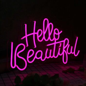 Hello Beautiful Pink Neon Sign