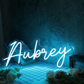 Aubrey Blue Neon Sign