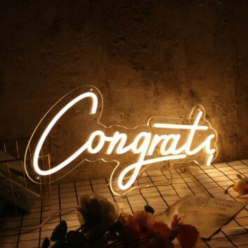 Congrats Yellow Custom Neon Sign