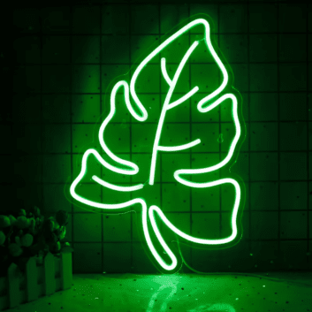 Split Monstera Leaf Outline LED Neon Sign