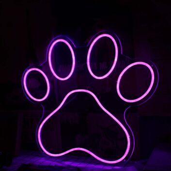 Dog Paw Pink Neon Sign