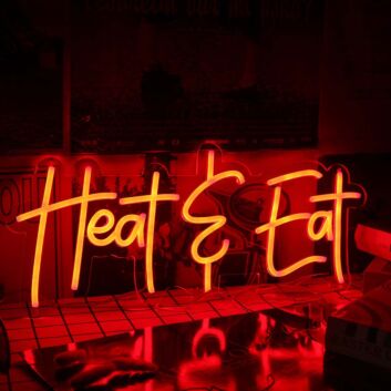 Heat And Eat Red Neon Sign