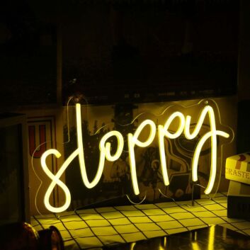Sloppy Yellow LED Neon Sign