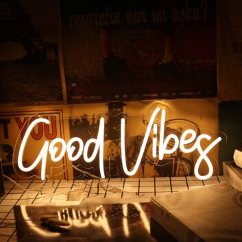 Good Vibes Yellow LED Neon Sign