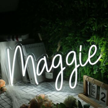 Maggie White Name Neon Sign