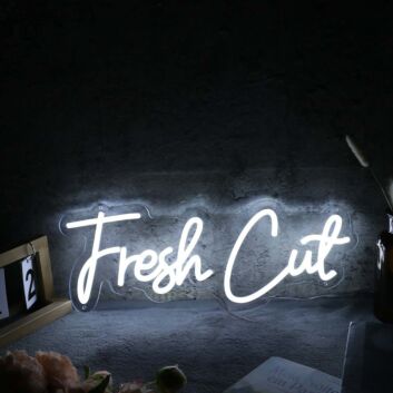 Fresh Cut White Neon Sign