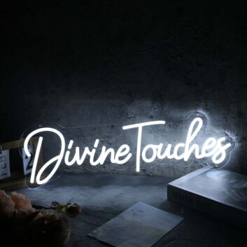 Divine Touches White Neon Sign