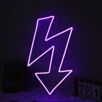 Meandering Arrow Pink Neon Sign