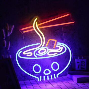 Ramen Served In Skull Bowl Custom Neon Sign