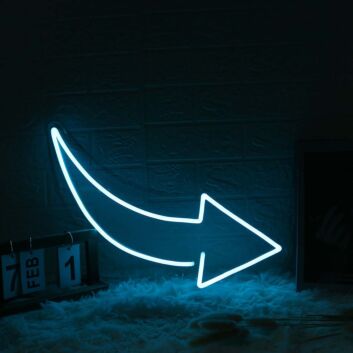 Smooth Arrow Blue Neon Sign