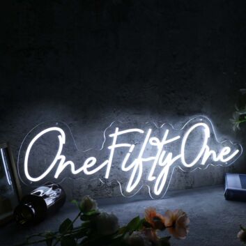 One Fifty One White Neon Sign