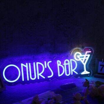 ONUR&#039;S BAR Blue Neon Sign