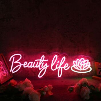 Beauty Life Red Neon Sign