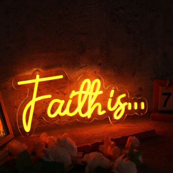 Faith Is Orange Neon Sign