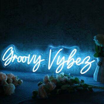 Groovy Vybes Blue Neon Sign
