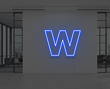 Neon Letter W