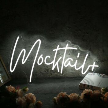 Mocktail White Neon Sign