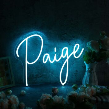 Paige Blue Name Neon Sign