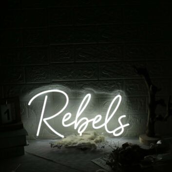 Rebels White Neon Sign