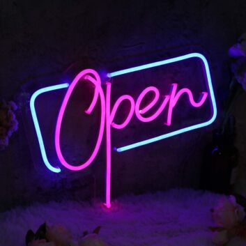 Purple Open Custom Neon Sign