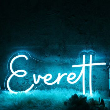 Everett Blue Name Neon Sign