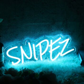Snipez Blue Neon Sign