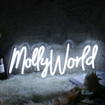 Mollyworld White Neon Sign