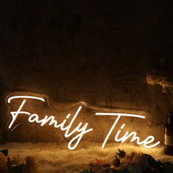Family Time Yellow Neon Sign