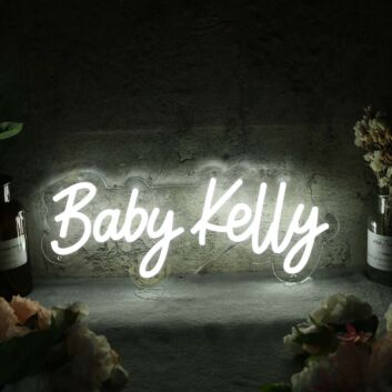 Baby Kelly White Neon Sign