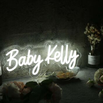 Baby Kelly White Neon Sign