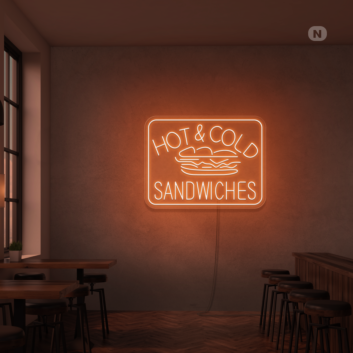 Customize Hot & Cold Sandwiches Neon Sign