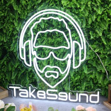 Take Sound White Custom Neon Sign
