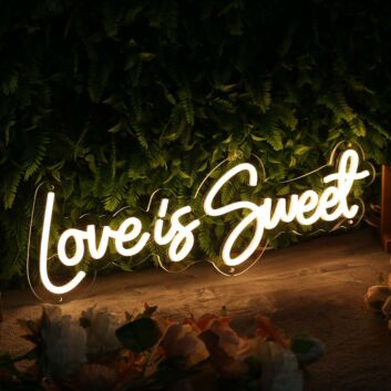Love Is Sweet Yellow Neon Sign