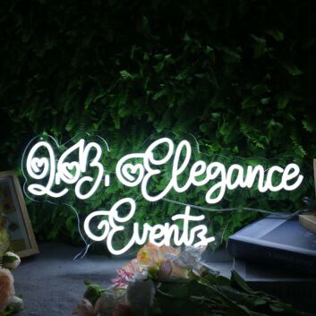 Love Elegance Events White Neon Sign