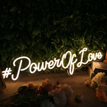 Power of Love Yellow Neon Sign