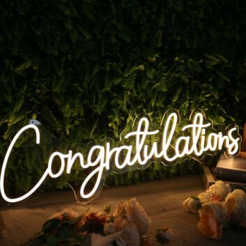 Congratulations Yellow Custom Neon Sign