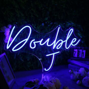 Double J Blue Neon Sign