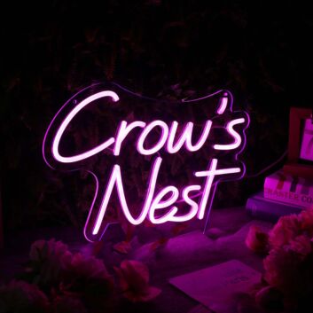 Crow&#039;s Nest Purple Neon Sign