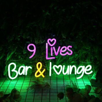 9 Lives Bar And Lounge Custom LED Neon Sign