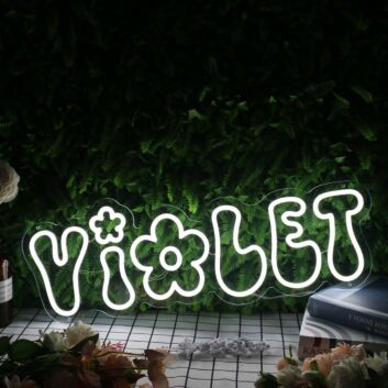 Violet White Custom Neon Sign